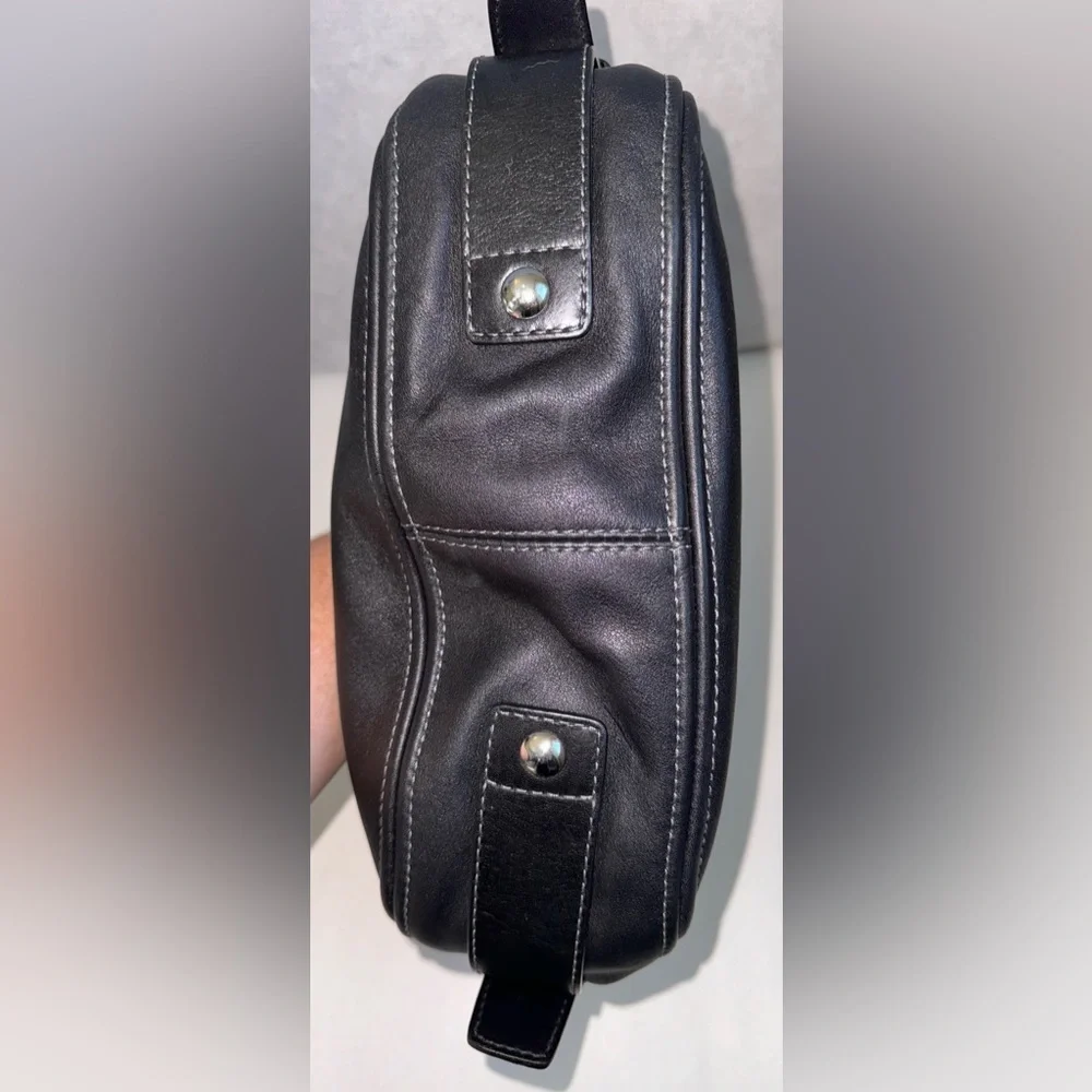 Coach Black Leather Zoe Shoulder Bag EUC Y2k Silver Hardware Hobo